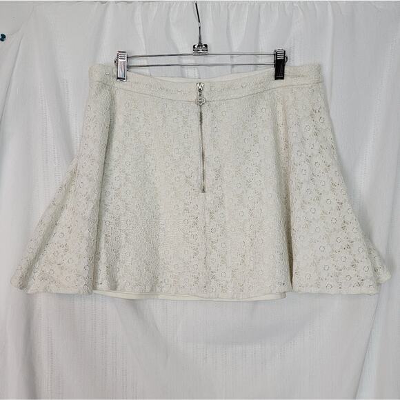 L'Amour by Nanette Lepore Ivory Lace Mini Skirt, Sz XL - Picture 3 of 6